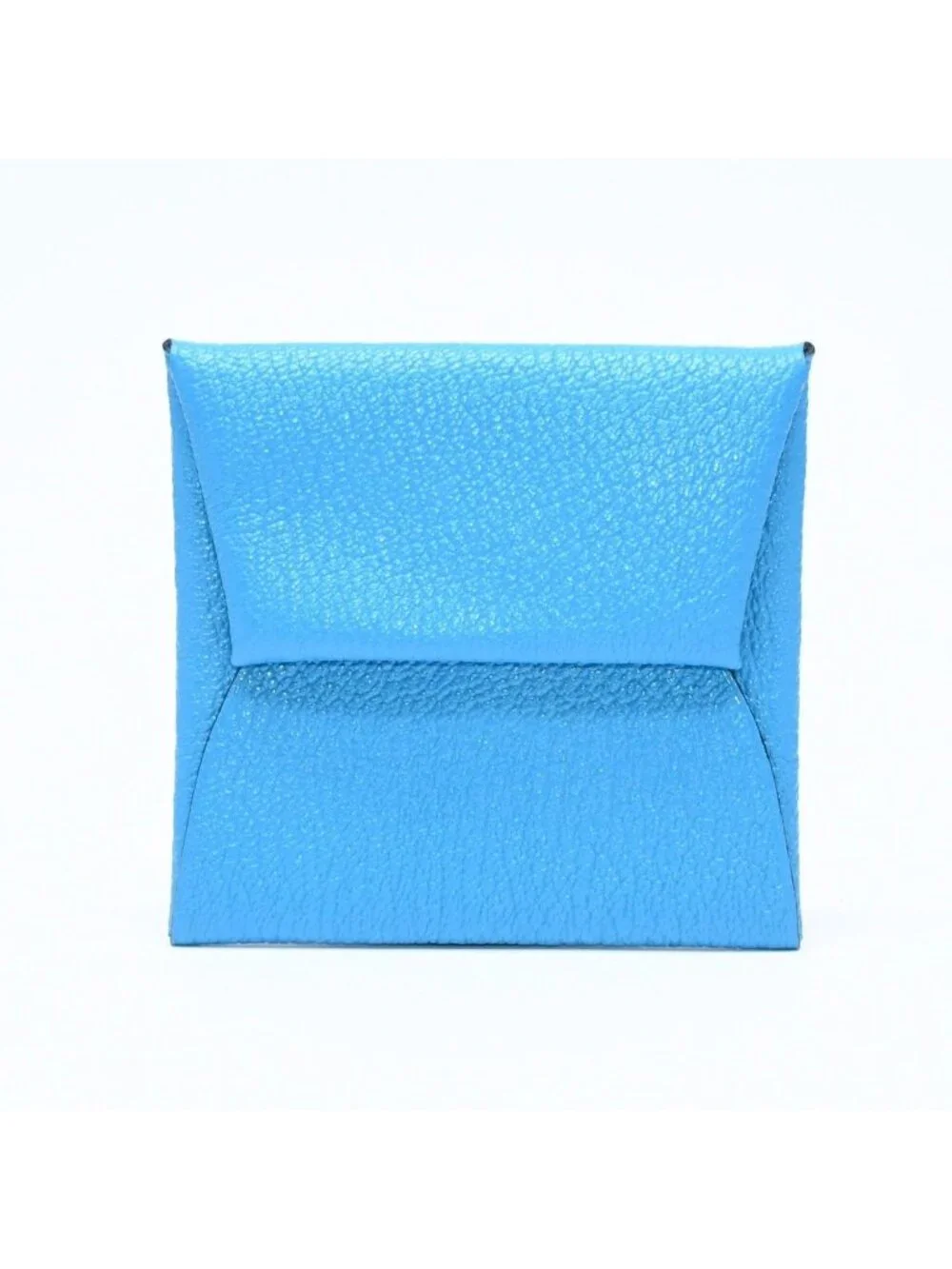 Hermes Bastia Coin Purse Wallet New Blue Jean Chevre